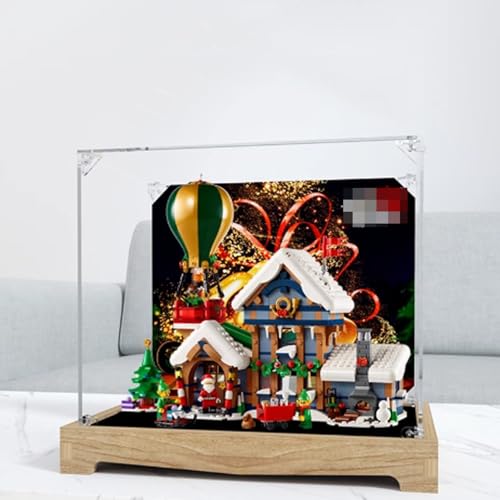 Transparente Acryl-Vitrine, für Lego 10339 Weihnachtsmann Postamt Modell, transparente Box, Aufbewahrungsbox, Displaybox, kompatibel mit Modell 10339. (nur Displaybox) (Log-Farbe) von FEIFANBOYANG