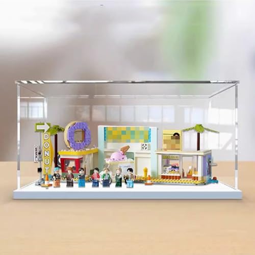 Transparente Acryl-Vitrine, für Lego 21339 Junior League Modell, transparente Box, Aufbewahrungsbox, Displaybox, kompatibel mit Modell 21339. (nur Displaybox) (weißer Boden) von FEIFANBOYANG