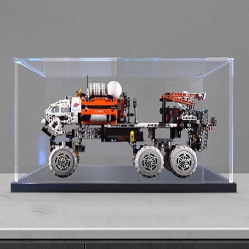 Transparente Acryl-Vitrine, für Lego 42180 Mars Manned Exploration Rover Modell, transparente Box, Aufbewahrungsbox, Displaybox, kompatibel mit 42180 Modell. (nur Displaybox (schwarzer Sockel) von FEIFANBOYANG