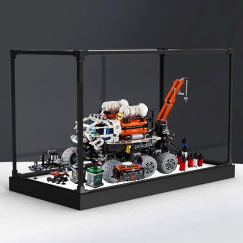 Transparente Acryl-Vitrine, für Lego 42180 Mars Manned Exploration Rover Modell, transparente Box, Aufbewahrungsbox, Displaybox, kompatibel mit 42180 Modell. (nur Displaybox (weißer Sockel) von FEIFANBOYANG