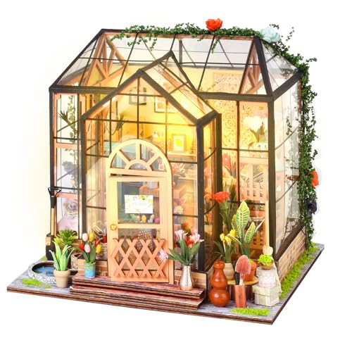 FEIMUOSI DIY Miniatur Haus Puppenhaus mit Möbeln: Holz Gewächshaus Küche Kits mit Licht, 3D Puzzles Mini Holz Haus Modell Miniatur Möbel Diorama Geburtstag Geschenke für Erwachsene Kinder 14 von FEIMUOSI