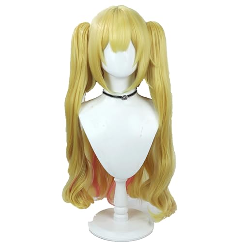 Anime Cosplay Wig for Hoshikawa Sara Vtuber Long Blonde Double Ponytail Hair Halloween Party Role Play Prop Costume Accessory Unisex von FEITIME