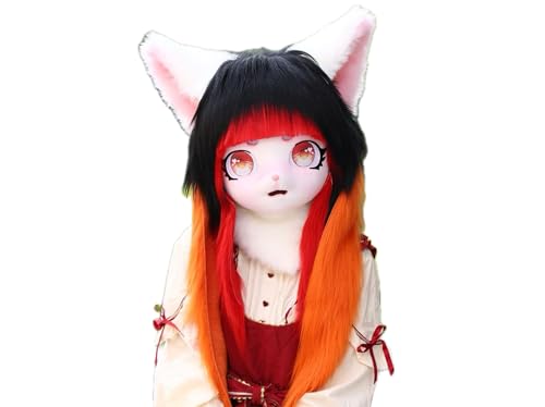 FEITIME Cosplay Fursuit Kig Headsets Furry Cute Head Comiket Furries Rubbit Cat Doll Anime Halloween Costumes Unisex von FEITIME