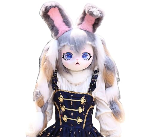 FEITIME Cosplay Fursuit Kig Headsets Furry Cute Head Comiket Furries Rubbit Cat Doll Anime Halloween Costumes Unisex von FEITIME