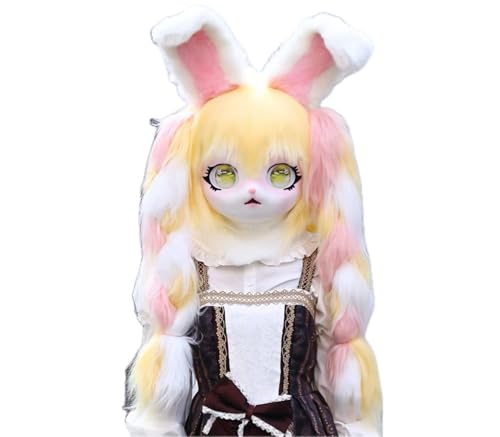 FEITIME Cosplay Fursuit Kig Headsets Furry Cute Head Comiket Furries Rubbit Cat Doll Anime Halloween Costumes Unisex von FEITIME