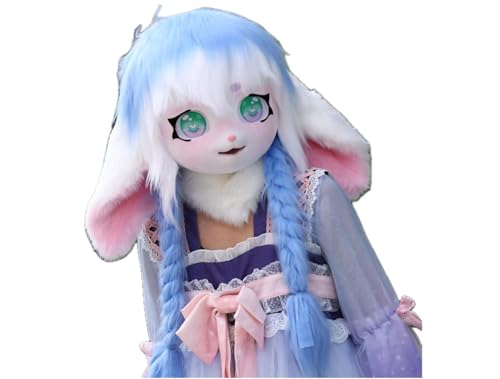 FEITIME Cosplay Fursuit Kig Headsets Furry Cute Head Comiket Furries Rubbit Cat Doll Anime Halloween Costumes Unisex von FEITIME