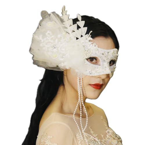 Face Mask Gothic Exaggerated Hat Headdress, Liveshow Singing Masks for Women Man, Fashion Show Nightclub Exotic Mystery Interview Face Mask,Halloween Party Cosplay Prom Props M19 von FEITIME