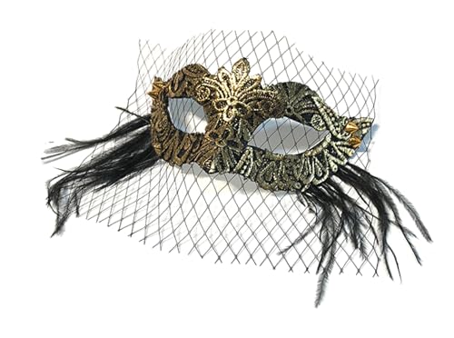 Face Mask Gothic Exaggerated Hat Headdress, Liveshow Singing Masks for Women Man, Fashion Show Nightclub Exotic Mystery Interview Face Mask,Halloween Party Cosplay Prom Props M21 von FEITIME