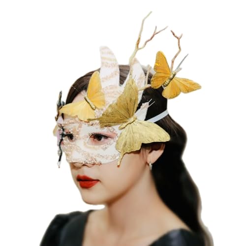 Face Mask Gothic Exaggerated Hat Headdress, Liveshow Singing Masks for Women Man, Fashion Show Nightclub Exotic Mystery Interview Face Mask,Halloween Party Cosplay Prom Props von FEITIME