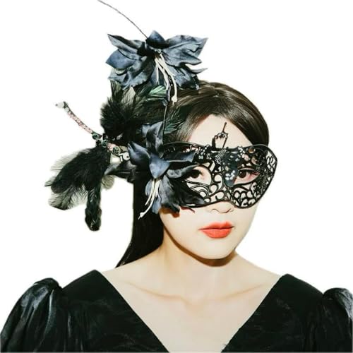 Face Mask Gothic Exaggerated Hat Headdress, Liveshow Singing Masks for Women Man, Fashion Show Nightclub Exotic Mystery Interview Face Mask,Halloween Party Cosplay Prom Props von FEITIME