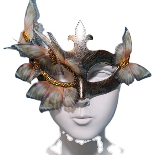 Face Mask Gothic Exaggerated Hat Headdress, Liveshow Singing Masks for Women Man, Fashion Show Nightclub Exotic Mystery Interview Face Mask,Halloween Party Cosplay Prom Props von FEITIME