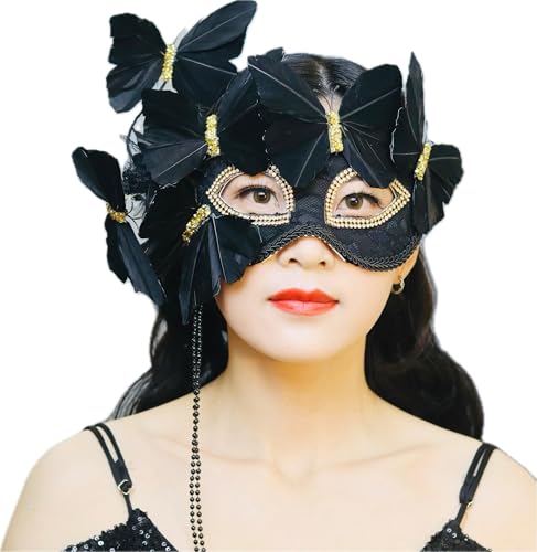 Face Mask Gothic Exaggerated Hat Headdress, Liveshow Singing Masks for Women Man, Fashion Show Nightclub Exotic Mystery Interview Face Mask,Halloween Party Cosplay Prom Props von FEITIME