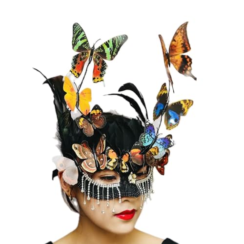 Face Mask Gothic Exaggerated Hat Headdress, Liveshow Singing Masks for Women Man, Fashion Show Nightclub Exotic Mystery Interview Face Mask,Halloween Party Cosplay Prom Props von FEITIME