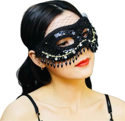 Face Mask Gothic Exaggerated Hat Headdress, Liveshow Singing Masks for Women Man, Fashion Show Nightclub Exotic Mystery Interview Face Mask,Halloween Party Cosplay Prom Props von FEITIME