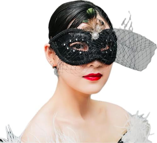 Face Mask Gothic Exaggerated Hat Headdress, Liveshow Singing Masks for Women Man, Fashion Show Nightclub Exotic Mystery Interview Face Mask,Halloween Party Cosplay Prom Props von FEITIME