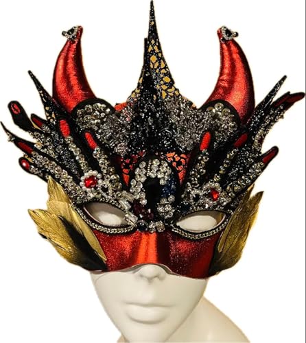 Face Mask Gothic Exaggerated Hat Headdress, Liveshow Singing Masks for Women Man, Fashion Show Nightclub Exotic Mystery Interview Face Mask,Halloween Party Cosplay Prom Props von FEITIME