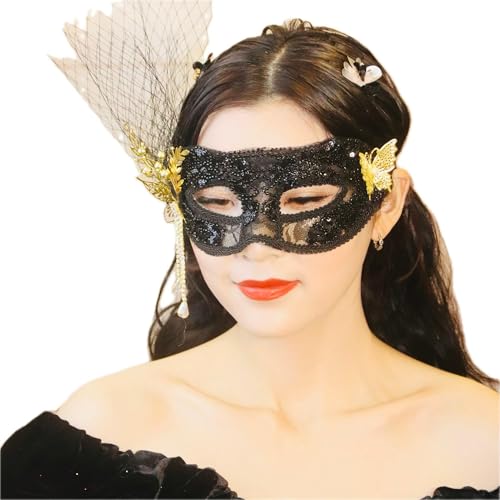 Face Mask Gothic Exaggerated Hat Headdress, Liveshow Singing Masks for Women Man, Fashion Show Nightclub Exotic Mystery Interview Face Mask,Halloween Party Cosplay Prom Props von FEITIME