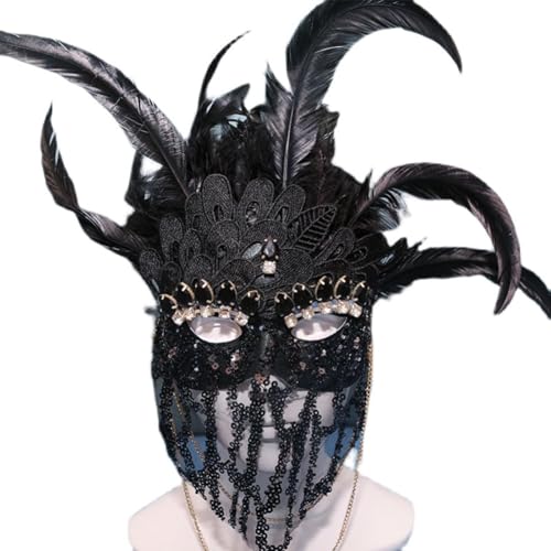 Face Mask Gothic Exaggerated Hat Headdress, Liveshow Singing Masks for Women Man, Fashion Show Nightclub Exotic Mystery Interview Face Mask,Halloween Party Cosplay Prom Props von FEITIME