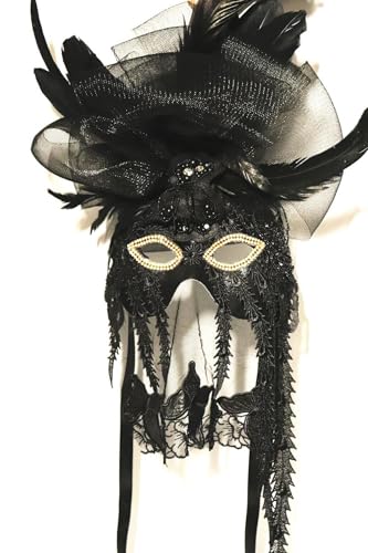 Face Mask Gothic Exaggerated Hat Headdress, Liveshow Singing Masks for Women Man, Fashion Show Nightclub Exotic Mystery Interview Face Mask,Halloween Party Cosplay Prom Props von FEITIME