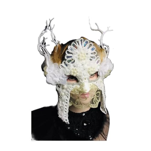 Face Mask Headdress Gothic Exaggerated, Liveshow Singing Masks for Women Man, Fashion Show Nightclub Exotic Mystery Interview Face Mask,Halloween Party Cosplay Prom Props von FEITIME