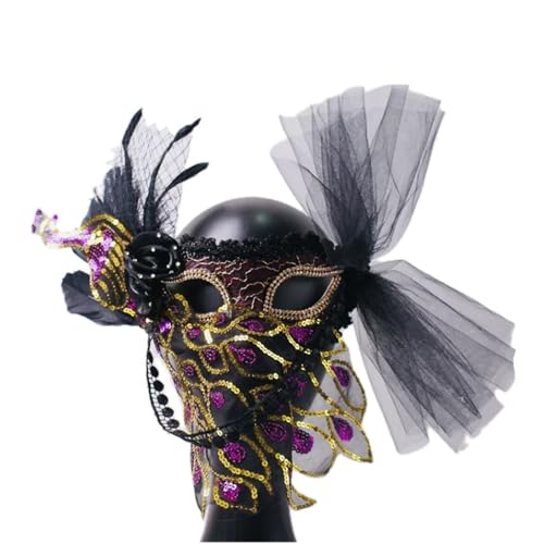 Face Mask Headdress Gothic Exaggerated, Liveshow Singing Masks for Women Man, Fashion Show Nightclub Exotic Mystery Interview Face Mask,Halloween Party Cosplay Prom Props von FEITIME