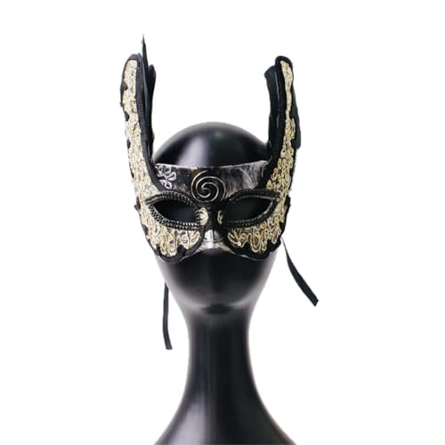 Face Mask Headdress Gothic Exaggerated, Liveshow Singing Masks for Women Man, Fashion Show Nightclub Exotic Mystery Interview Face Mask,Halloween Party Cosplay Prom Props von FEITIME