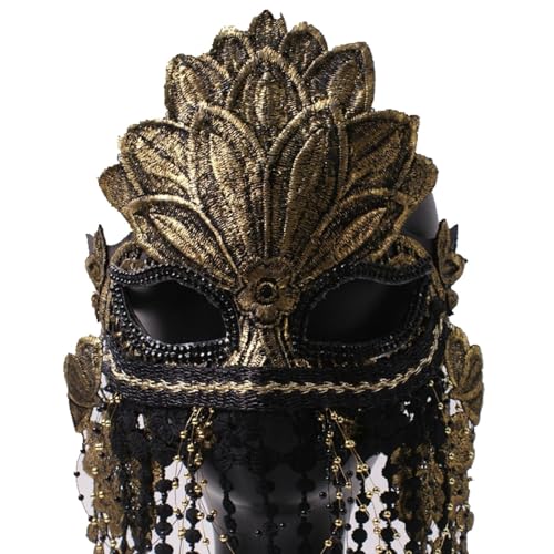 Face Mask Headdress Gothic Exaggerated, Liveshow Singing Masks for Women Man, Fashion Show Nightclub Exotic Mystery Interview Face Mask,Halloween Party Cosplay Prom Props von FEITIME