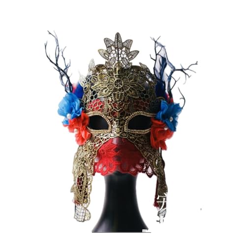 Face Mask Headdress Gothic Exaggerated, Liveshow Singing Masks for Women Man, Fashion Show Nightclub Exotic Mystery Interview Face Mask,Halloween Party Cosplay Prom Props von FEITIME