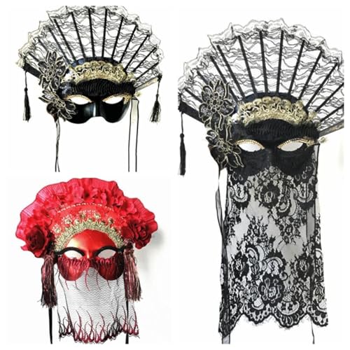 Headdress Face Mask Gothic Exaggerated, Liveshow Singing Masks for Women Man, Fashion Show Nightclub Exotic Mystery Interview Face Mask,Halloween Party Cosplay Prom Props P01 von FEITIME