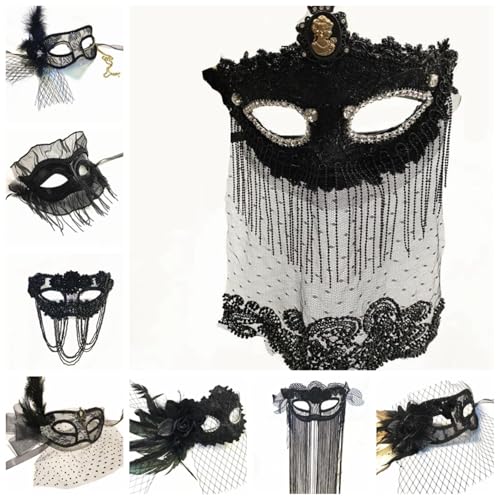 Headdress Face Mask Gothic Exaggerated, Liveshow Singing Masks for Women Man, Fashion Show Nightclub Exotic Mystery Interview Face Mask,Halloween Party Cosplay Prom Props P01 von FEITIME