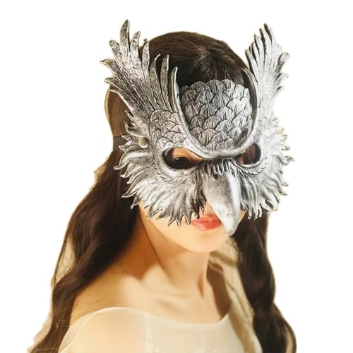 Headdress Face Mask Gothic Exaggerated, Liveshow Singing Masks for Women Man, Fashion Show Nightclub Exotic Mystery Interview Face Mask,Halloween Party Cosplay Prom Props P01 von FEITIME