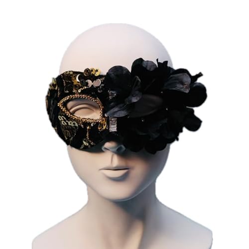 Headdress Face Mask Gothic Exaggerated, Liveshow Singing Masks for Women Man, Fashion Show Nightclub Exotic Mystery Interview Face Mask,Halloween Party Cosplay Prom Props von FEITIME