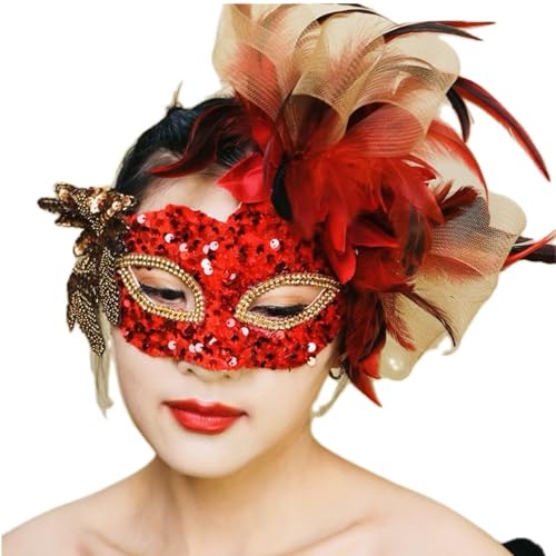 Headdress Face Mask Gothic Exaggerated, Liveshow Singing Masks for Women Man, Fashion Show Nightclub Exotic Mystery Interview Face Mask,Halloween Party Cosplay Prom Props von FEITIME