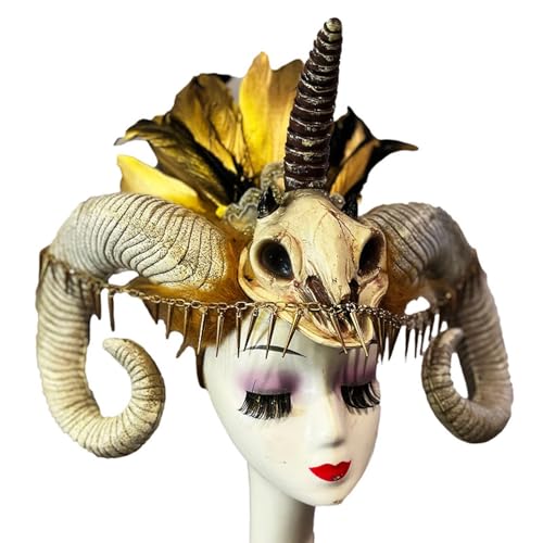 Headdress Face Mask Gothic Exaggerated, Liveshow Singing Masks for Women Man, Fashion Show Nightclub Exotic Mystery Interview Face Mask,Halloween Party Cosplay Prom Props von FEITIME