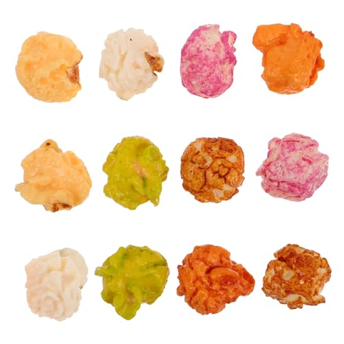 12st Popcorn-Modell Partyzubehör Spielzeugnahrung Miniatur-Popcorn Popcorn-partydekorationen Mini-Essen Popcorn-Ornamente Dekorative Requisiten Ohrringe Requisiten Plastik FELTECHELECTR von FELTECHELECTR