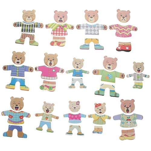 FELTECHELECTR 1 Satz Ankleide-Puzzle interaktives Puzzle laubsägen für Puzzlespielzeug Toys tierwesen tierische Rätsel Tierrätsel zum Wechseln der Kleidung Holz von FELTECHELECTR