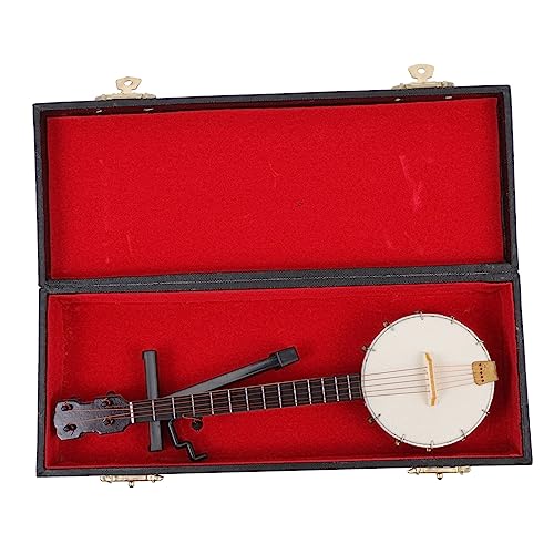 FELTECHELECTR 1 Satz Banjo-Modell Mini-Musikornament simuliertes Musikinstrumentenmodell Banjo-Fall wohnungseinrichtung wohnungsdeko Hausdekoration Banjo-Instrumentenmodell Saiten (Kupferdraht) von FELTECHELECTR