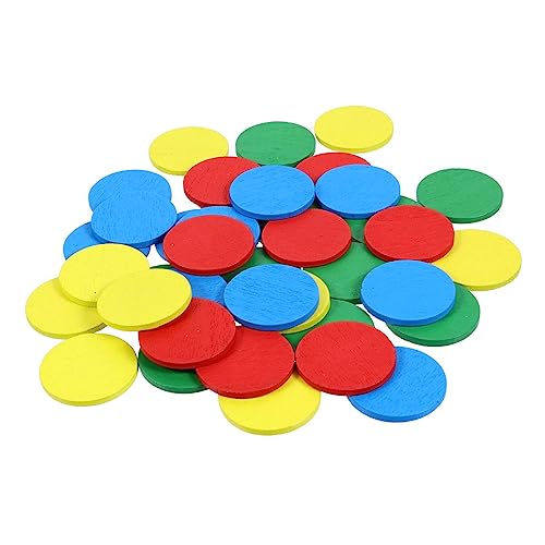 FELTECHELECTR 1 Satz Dekoscheiben aus Holz Spiele Klassische Pokerchips Kinderspielzeug Jetons Party für Kinder Party mitgebsel Kinder Chips-Spielzeug Belohnungen liefert hölzern von FELTECHELECTR