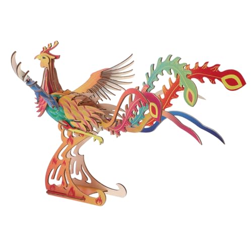 FELTECHELECTR 1 Satz Dreidimensionales Phoenix-Puzzle Holzpuzzle Für Tierpuzzle Zum Selbermachen Kinderpuzzle Im Chinesischen Stil 3D-rätsel 3D-Montage-tierpuzzle DIY-Puzzle Hölzern von FELTECHELECTR