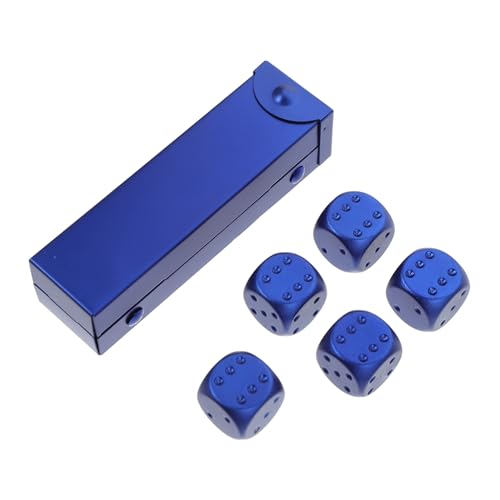 FELTECHELECTR 1 Satz Metallwürfel für den einzug lichtwürfel barzubehör dice Set Farkle klassisches Würfelspiel Massenwürfel Würfel aus Aluminiumlegierung kleine Würfelstütze Blue von FELTECHELECTR