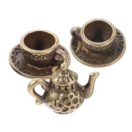 FELTECHELECTR 1 Satz Mini- aus Metall Mini-Wasserbecher Tee Spielzeuge Besonderheit Puppenhaus Teeservice Puppenhaus Zubehör Mini-Kaffeetasse Puppenhausminiaturen Legierung Brown von FELTECHELECTR