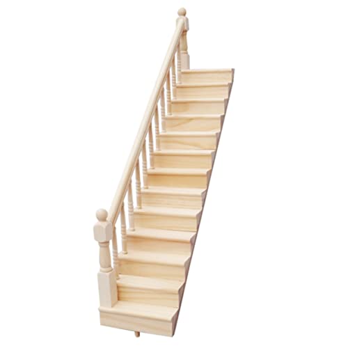 FELTECHELECTR Mini-haustreppe Holz-miniaturtreppe Für Heimdekoration Spielhaustreppe Mini Handlauf Für Mini-haustreppe von FELTECHELECTR