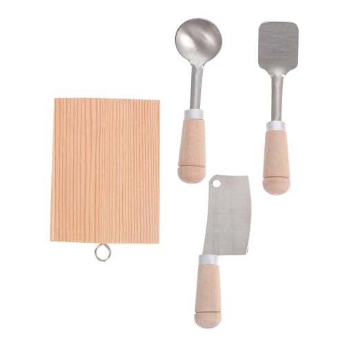 FELTECHELECTR 1 Satz Mini-küchengeschirr Spielset Für Die Kinderküche Puppenstubenspatel Kinderkochutensilien Zubehör Für Küchenspielsets Küchenutensilien Simulieren Löffel Holz von FELTECHELECTR