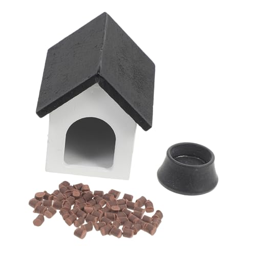 FELTECHELECTR 1 Satz Puppenhaus Hundehaus Kaninchenkäfig drinnen Spielzeug Hamsterbereicherung Haustier Tiere Miniaturmodell Miniaturdekoration Mini-Möbel Mini-Zwingerhaus Plastik Black von FELTECHELECTR