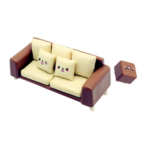 FELTECHELECTR Doll House 1 Satz Puppenstubensofa Miniatur-puppenstubenmöbel Puppenwagen Spielzeug Mini-möbel DIY-puppenstuben-Sofa DIY-puppenstuben-Stuhl Mini-Sofa Puppenhaus Schmücken Plastik von FELTECHELECTR