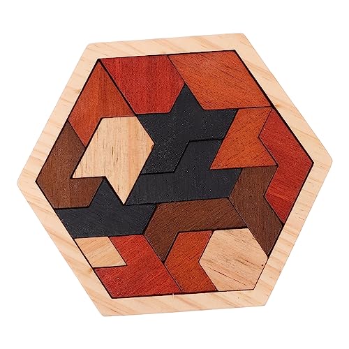 FELTECHELECTR 1 Satz Puzzle-Bausteine Tangram Kinder Puzzle Toys mitbringsel Kindergeburtstag Spielzeug Lustiges Puzzle Sechseck-Puzzle Umweltfreundliche Farbe auf Wasserbasis von FELTECHELECTR