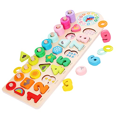 FELTECHELECTR 1 Satz Spielzeug Mit Geometrischer Form Kinder Rätsel Spielzeug Bauen Rätsel Für Kinder Puzzle Lernspielzeug Für Kleinkinder Spielzeug Stapeln Kleinkindspielzeug Colorful Hölzern von FELTECHELECTR