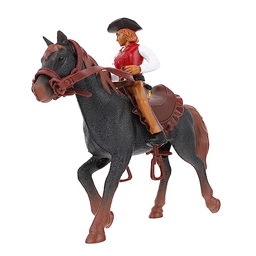 FELTECHELECTR 1 Satz Western-Cowboy-Modell hühner Spielzeug bürodeko Pferde Dekoration wohnzimmerdeko Desktop-Cowbaoy-Skulptur Pferd dekor Desktop-Dekor Nachahmung von Pferdedekor Abs Black von FELTECHELECTR