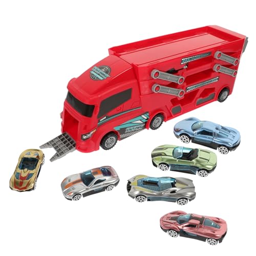 FELTECHELECTR 1 Satz faltbares Spielzeugauto Auto Spielzeugauto Kinder Spielzeugauto Kreatives Spielzeugauto Kinder LKW Spielzeug Cartoon-Kleinwagenspielzeug Spielzeugautos LKW-Autos Abs rot von FELTECHELECTR