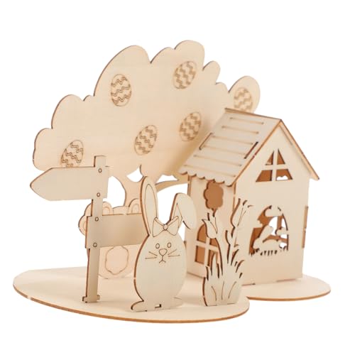 FELTECHELECTR 1 Set 3D Puzzle Kaninchen 3D Tier Puzzle Modelle Kinder 3D Puzzle Hase Puzzle 3D Puzzle Ostern Lustige Kaninchen Puzzles Tierbausatz Ostern Spielzeug Puzzle Holz von FELTECHELECTR